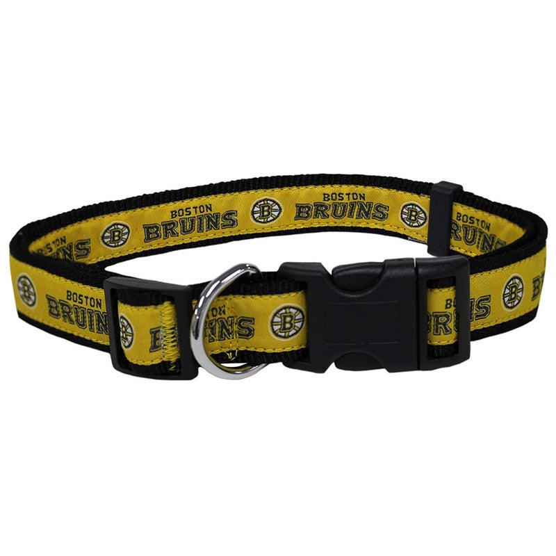 Pets First NHL Boston Bruins Collar for Dogs & Cats, Large. - Adjustable, Cute & Stylish! The Ultimate Hockey Fan Collar! - Image 1